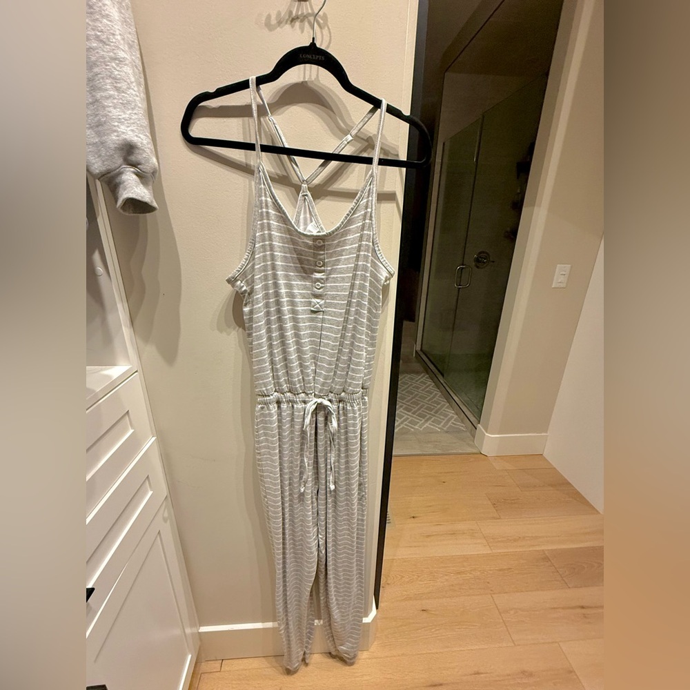 George Gray Striped bow pj romper